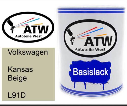 Volkswagen, Kansas Beige, L91D: 1L Lackdose, von ATW Autoteile West.